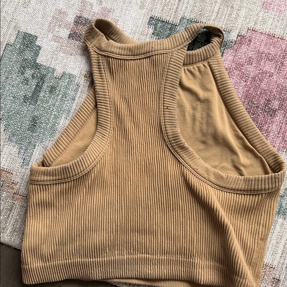 Aerie Ribbed Camel Crop Top - Picture 8 of 8